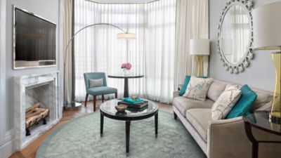 Feel right at home in our bright and airy One Bedroom Suite featuring an inviting  lounge area decorated with soft elegance.